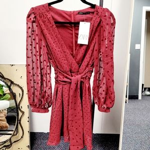 New Zara polka dot dress. Size Large